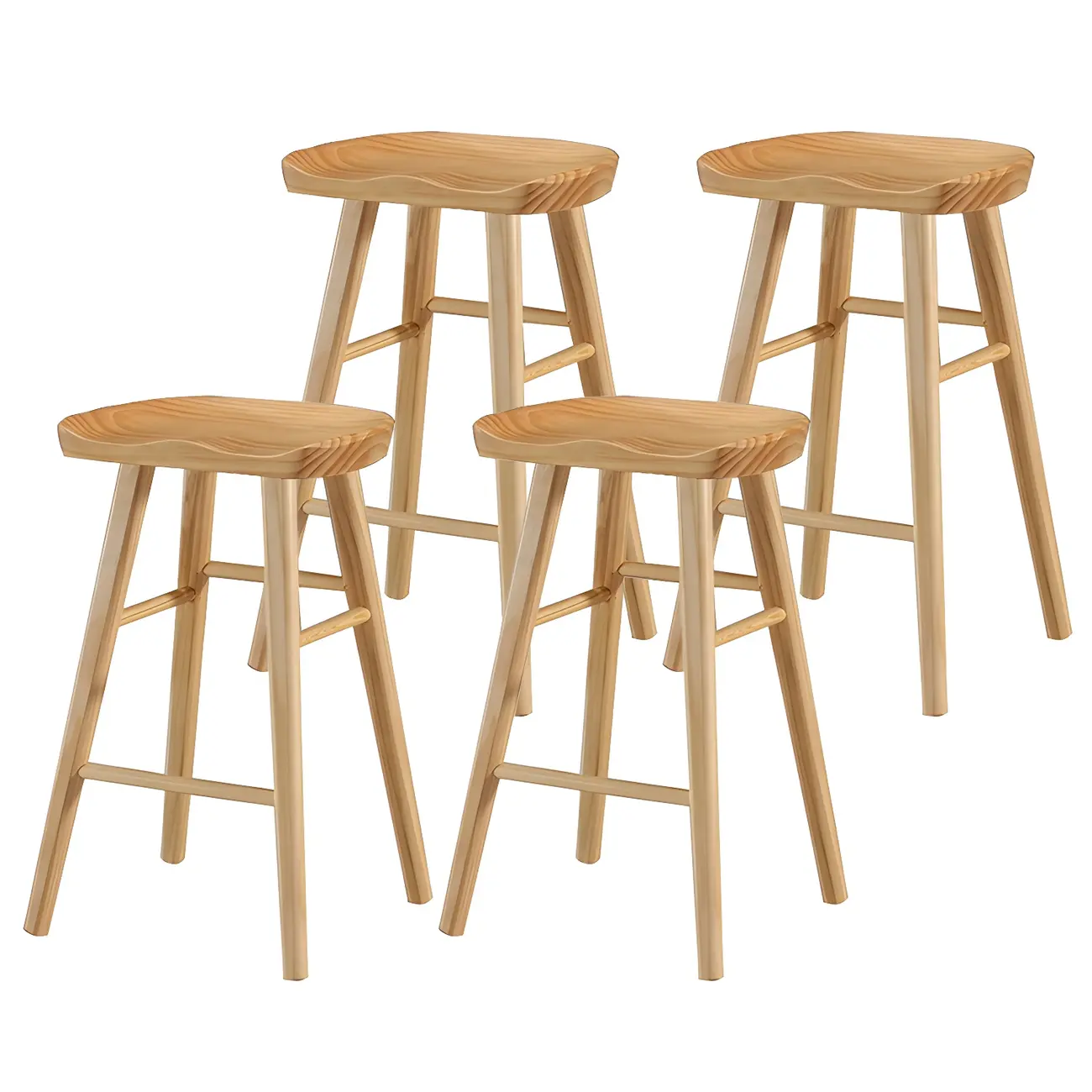 Rustic Saddle Backless Bar Stool Counter Height