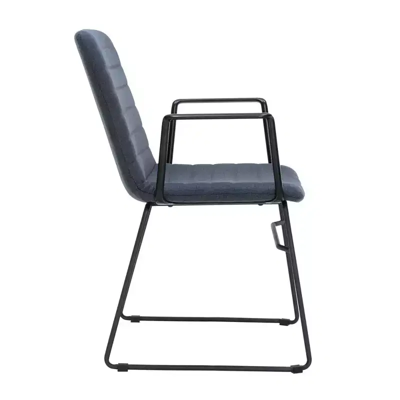 LeisureMod Ergonomic Office Chair Upholstered in Leather/Polyester with Powder-Coated Stainless Steel Frame Padded Seat and Back Zylar Collection