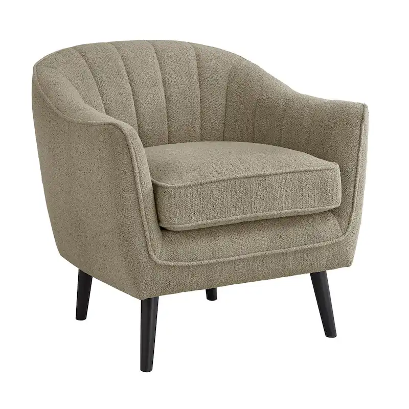 Neath Mid-Century Channel-Tufted Accent Chair with Removable Cushion Cover
