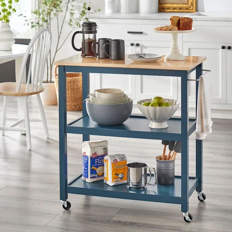 Simple Living Janelle Rolling Kitchen Cart