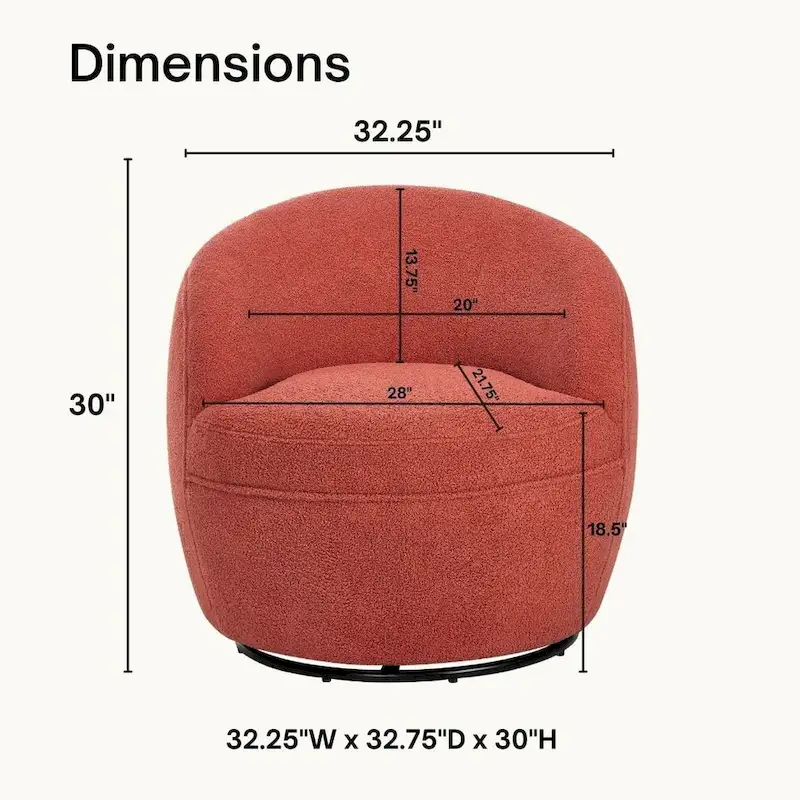 Galleria 360 Swivel Teddy Sherpa Fabric Barrel Chair