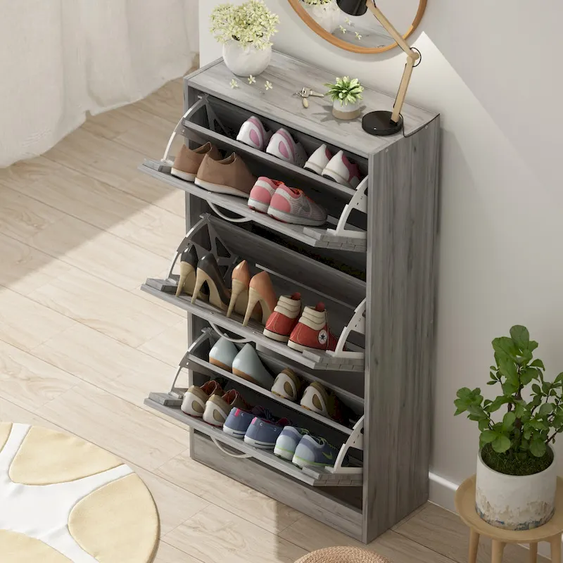 Shoe Cabinet with Flip Drawer for Entryway Rack Storage Organizer