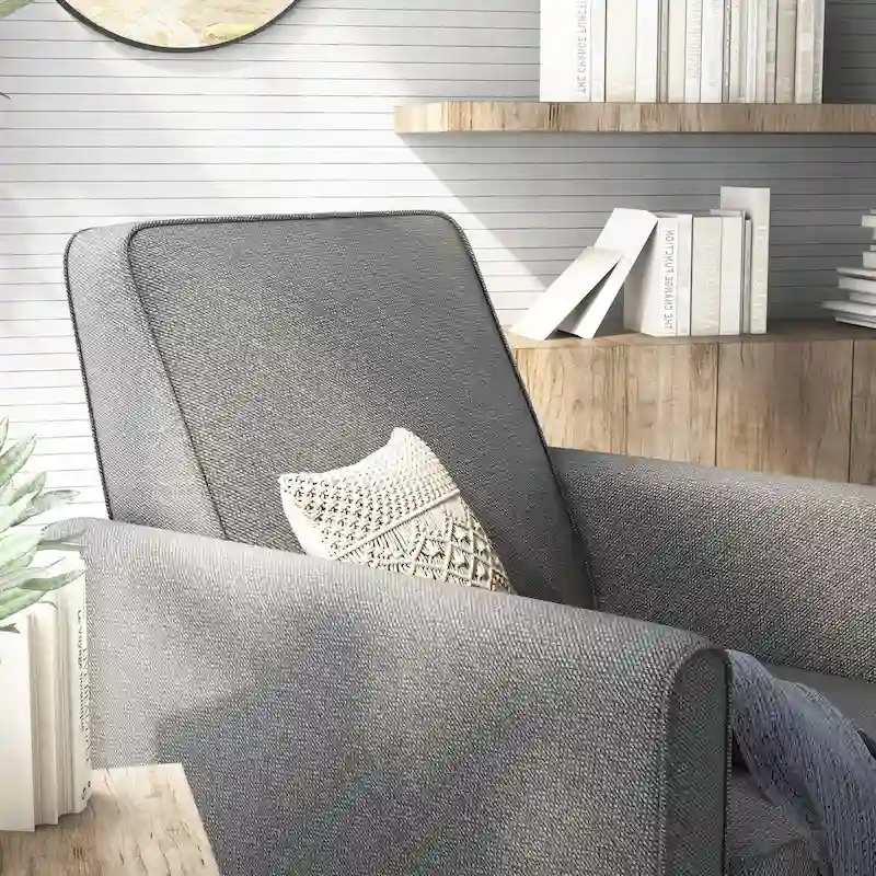 Traditional Fabric Recliner Chair with Footrest - 36.5