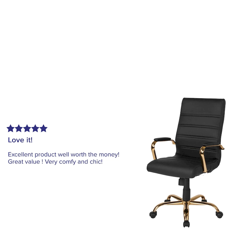 High Back LeatherSoft Executive Swivel Office Chair with Chrome Base