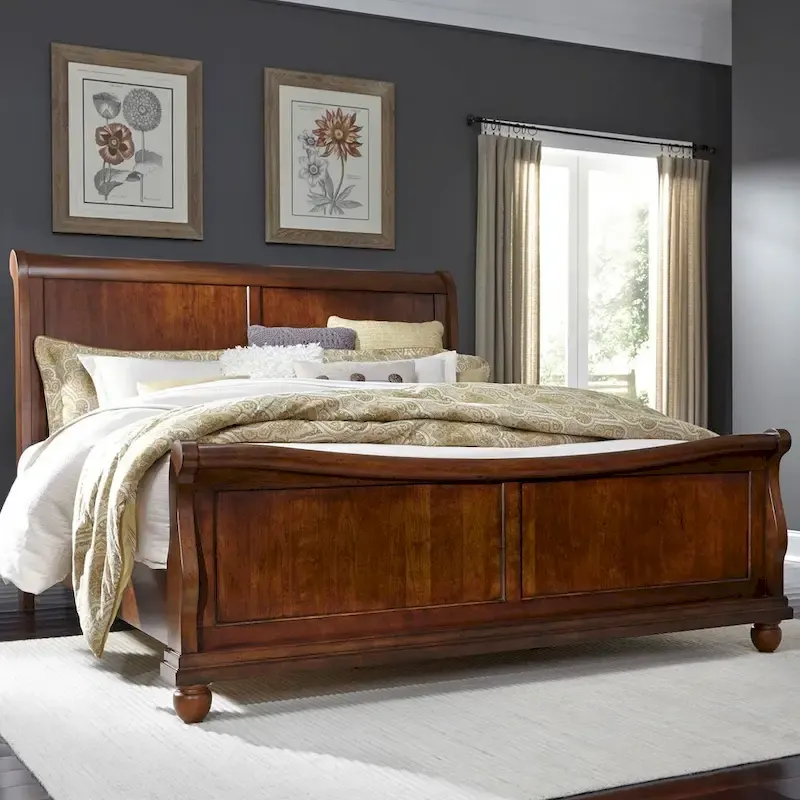 Rustic Traditions Sleigh Bed in Rustic Cherry