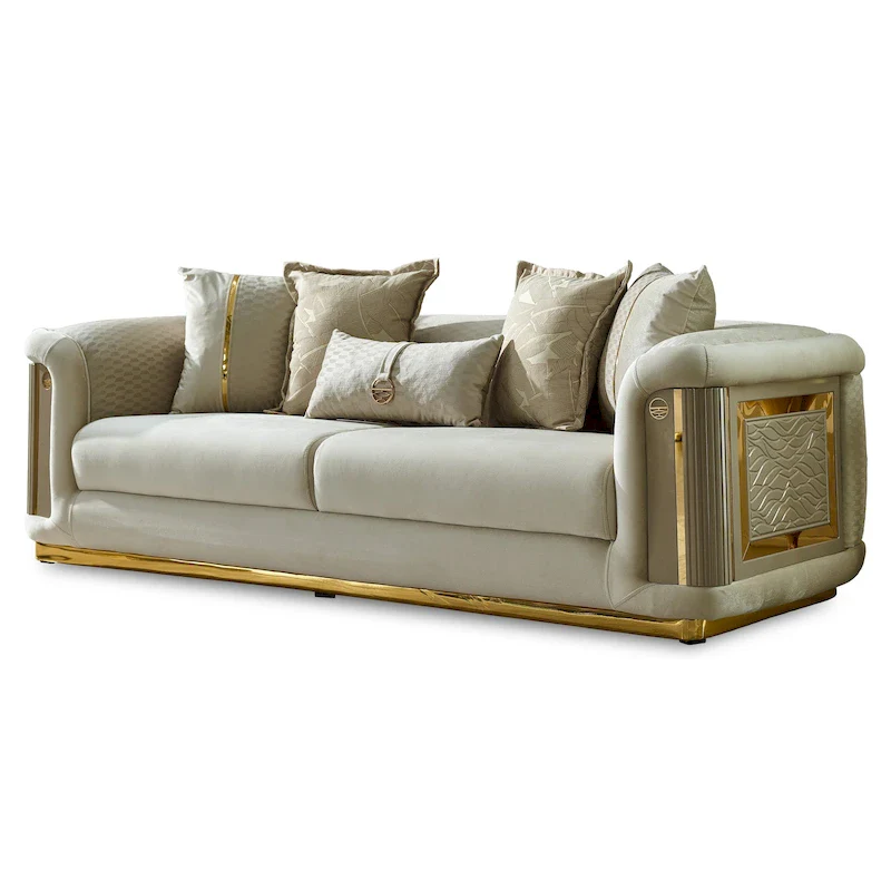 3-Piece Living Room Sofa Set with Square Arms