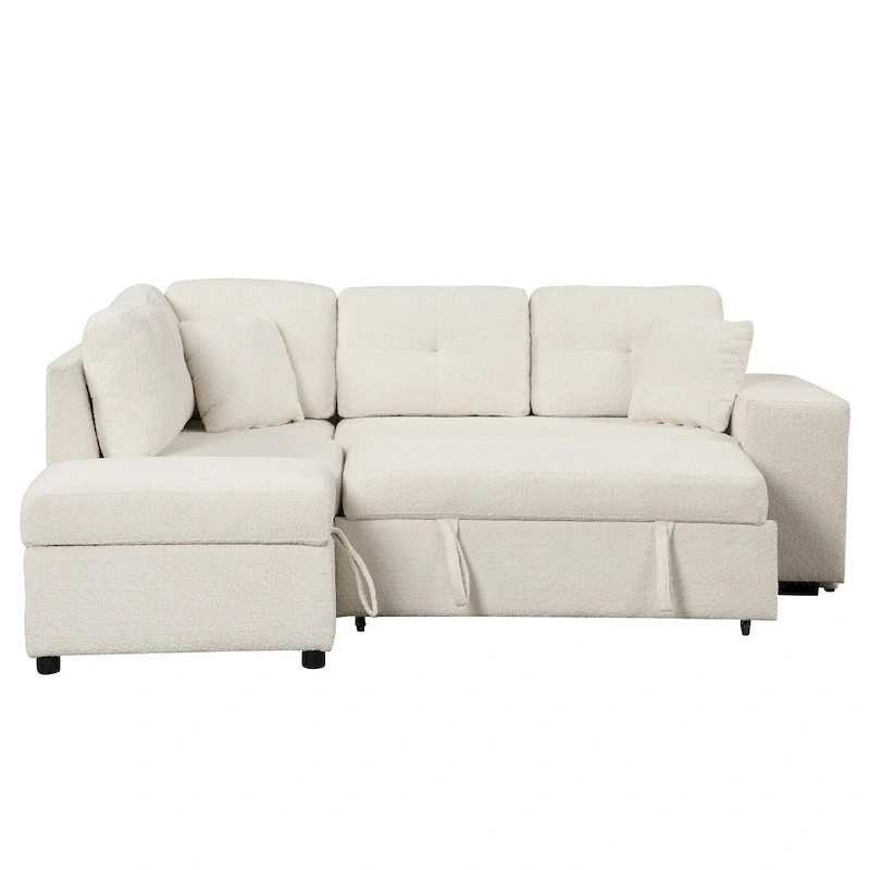 87.7 Convertible Sectional Pull Out Sofa Bed