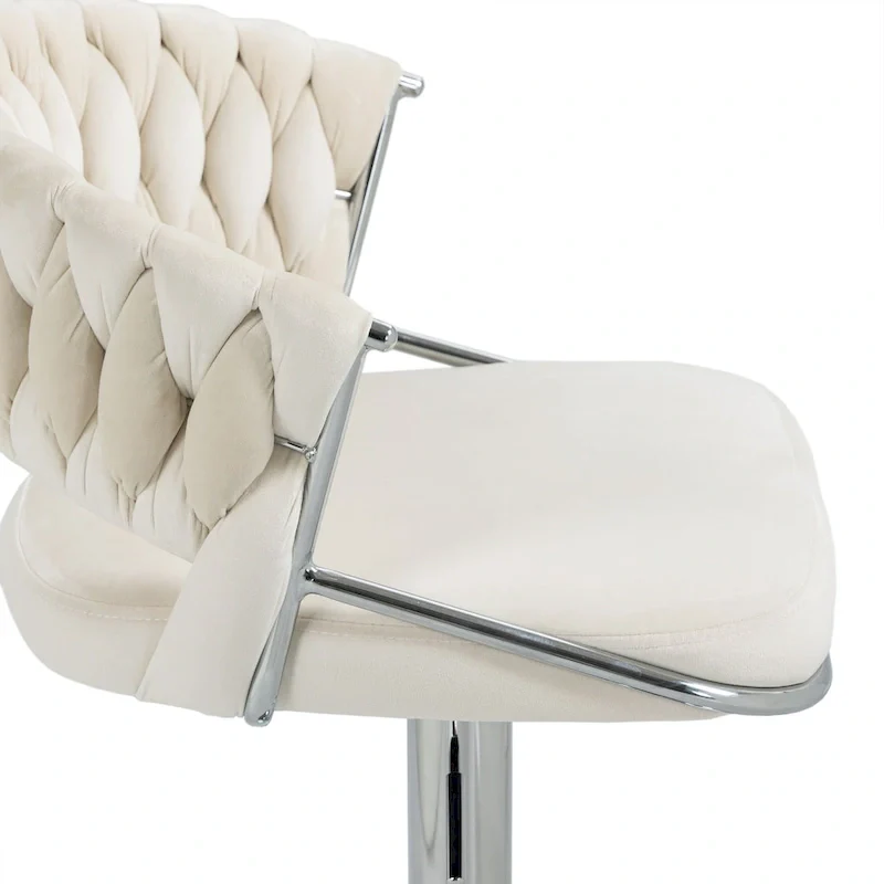 Set of 2 Bar Stool Adjustable Height with Swivel Seat