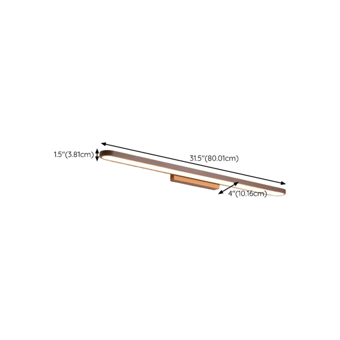Modern Coffee Straight LED Bathroom Vanity Light in Hardwired