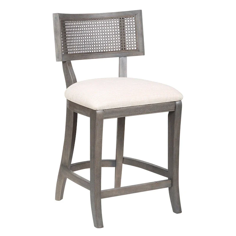 Counter Height Chair with Woven Cane Back - Rubberwood - Beige Seat