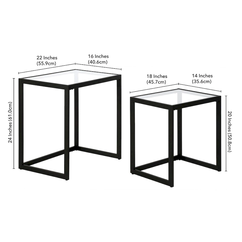 Rocco Rectangular Nested Side Table - 22