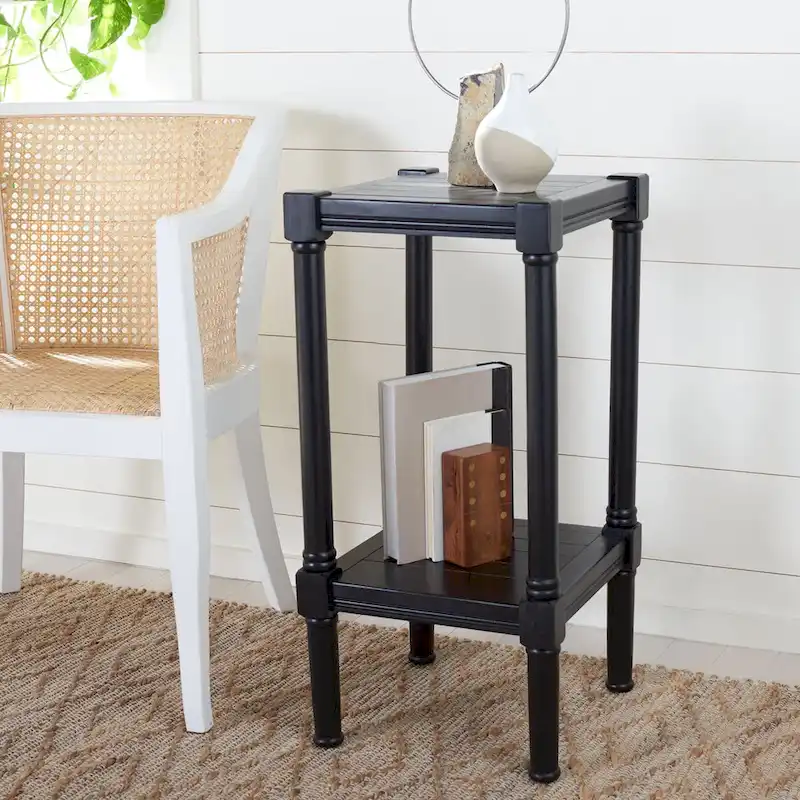 Square Accent Table - Pine Wood - 13.8