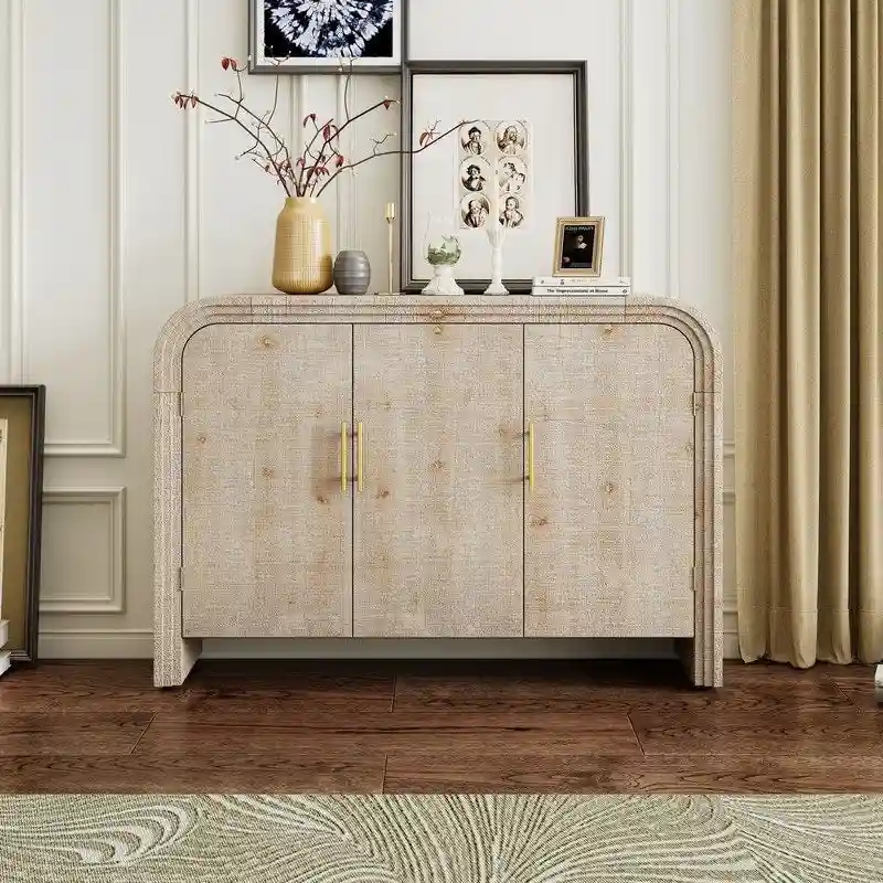 47.2 W Sideboard with Gold Handles and Adjustable Dividers - N/A