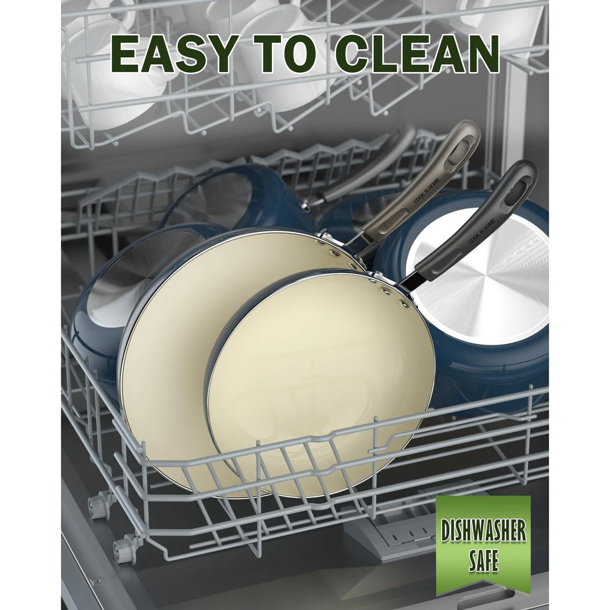 Pots and Pans Set Nonstick, 10-Piece Ceramic Kitchen Cookware Sets, Nonstick Cooking Set with Saucepans