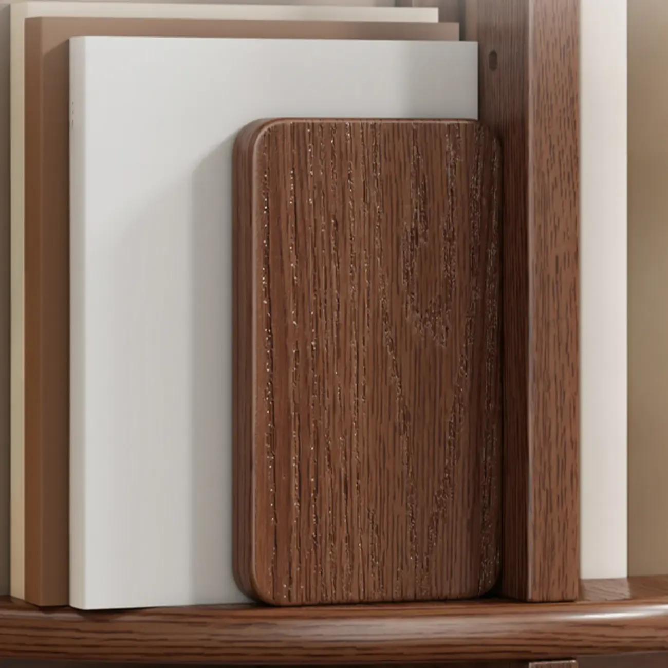 Wooden Vertical Narrow Rotating Bookcase