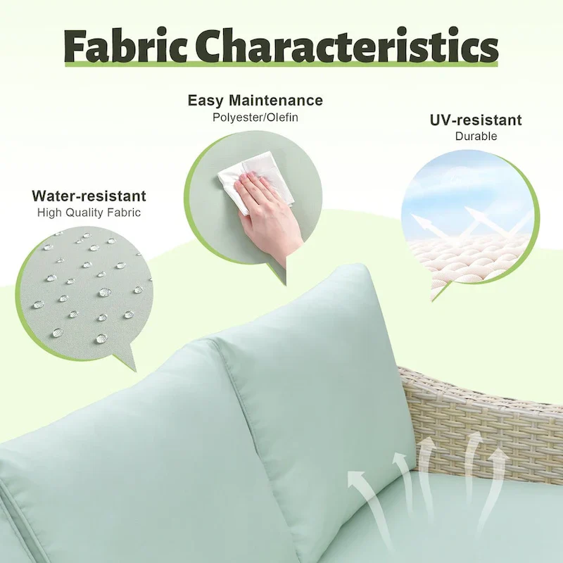 HOOOWOOO 8-piece Wicker Patio Furniture Conversation Sofa Set