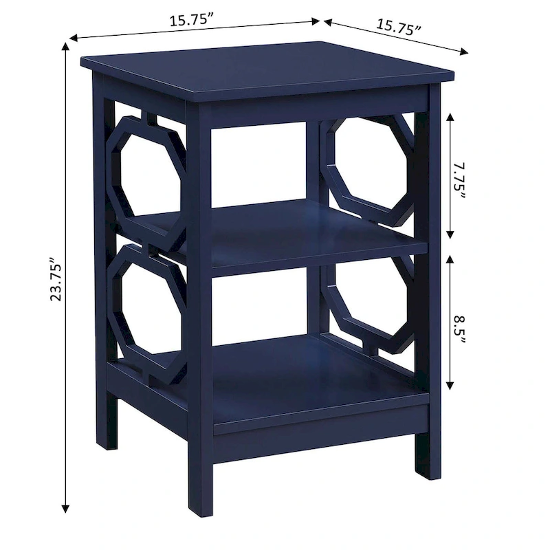 Convenience Concepts Omega End Table with Shelves