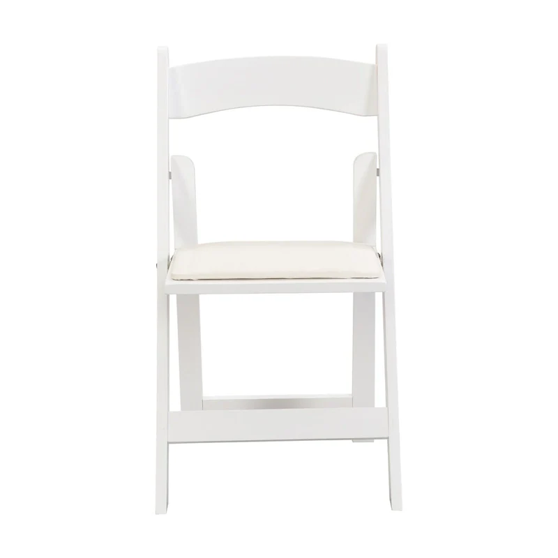 Upholstered Folding Chair,Space Saving, Easy To Carry, ,4PCS,Beige cushion/white shelf,Dining room