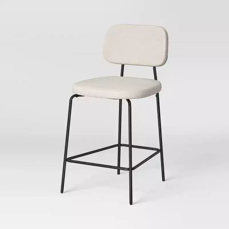 24 Upholstered with Metal Base Counter Height Barstool with Footrest - Room Essentials
