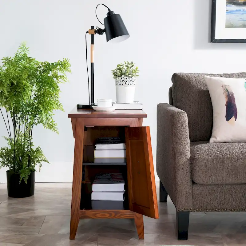 Leick Home Traditional Solid Wood Mission Cabinet End Table