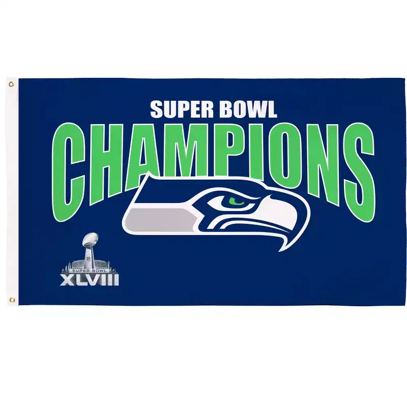 NFL Seattle Seahawks Multi-Win Superbowl Champions 3x5 Flag for Outside with Grommets | Outdoor & Indoor | Heavy Duty Flag & Banner