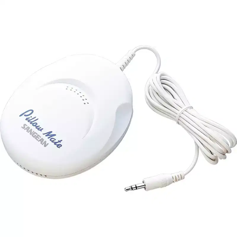 Sangean PS-100 Pillow 3.5mm Aux Portable Speaker with 3.5mm Aux Compatibility Ultra-Thin Design and Enhanced Personal Audio Performance White.