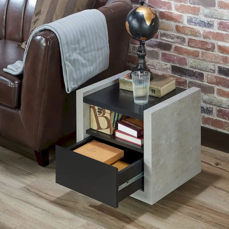 Kendelle Industrial 18-inch 1-Shelf Side Table by Furniture of America