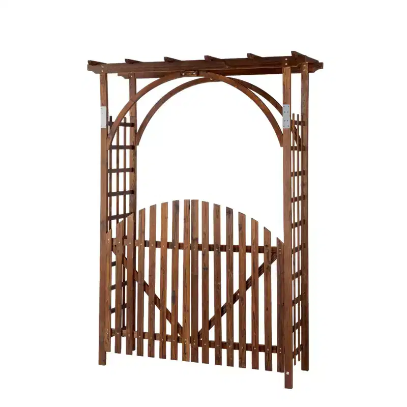 Karl Home 7FT Wood Garden Arbor With Door