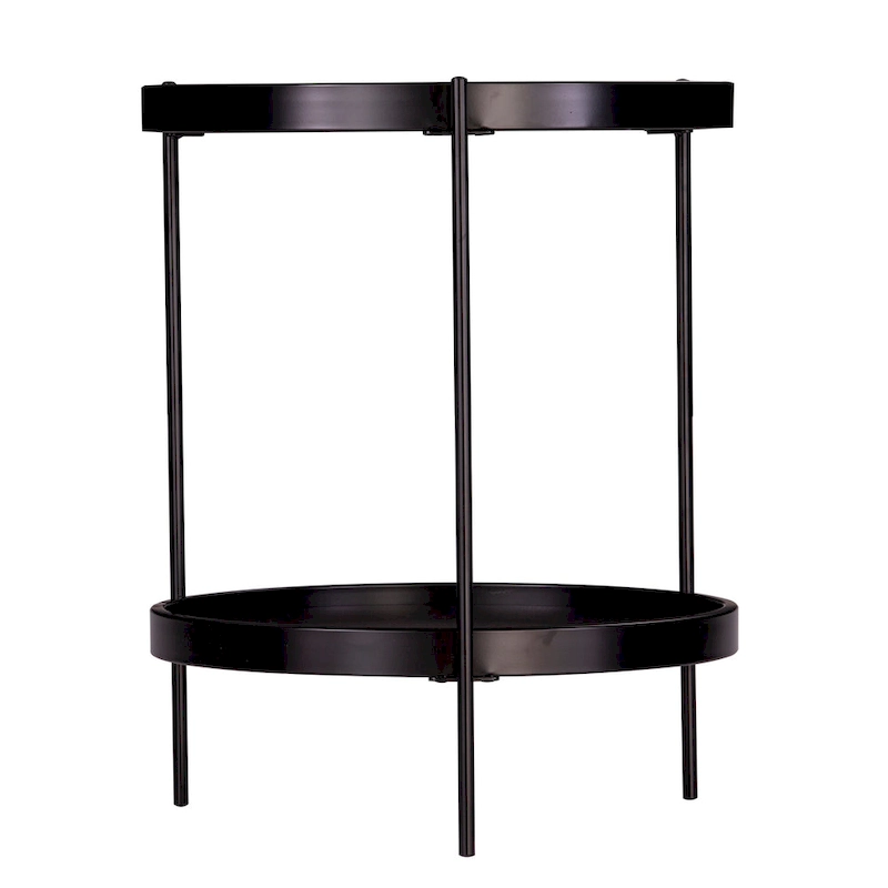 SEI Furniture Vaquero Round Modern Style w/ Shelf Wood Side Table