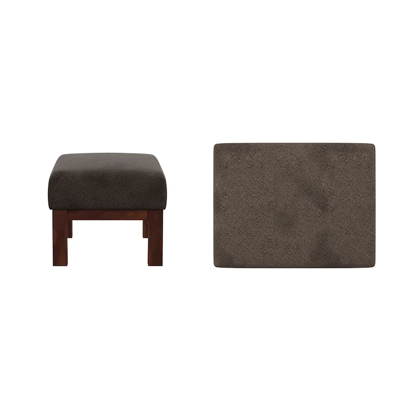 Sigulda Mission-Style Wood Ottoman