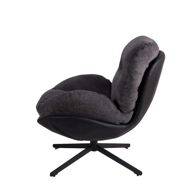 Modern Chenille 360 Swivel Office Chair with Metal Base Frame