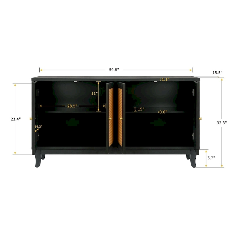 Rattan Sideboard Buffer Cabinet