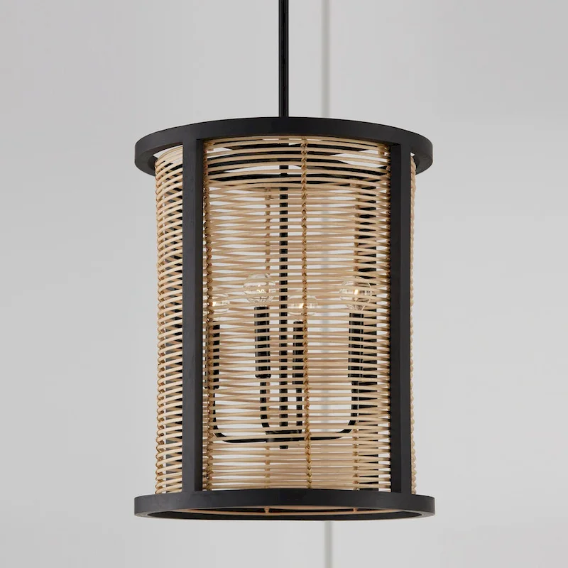 Rico 4-light Flat Black Foyer Pendant