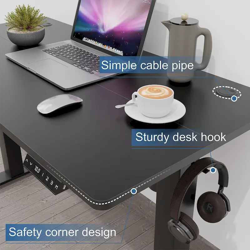 Futzca Height Adjustable Electric Standing Desk Sit Stand Computer Stand up Desk with Splice Board