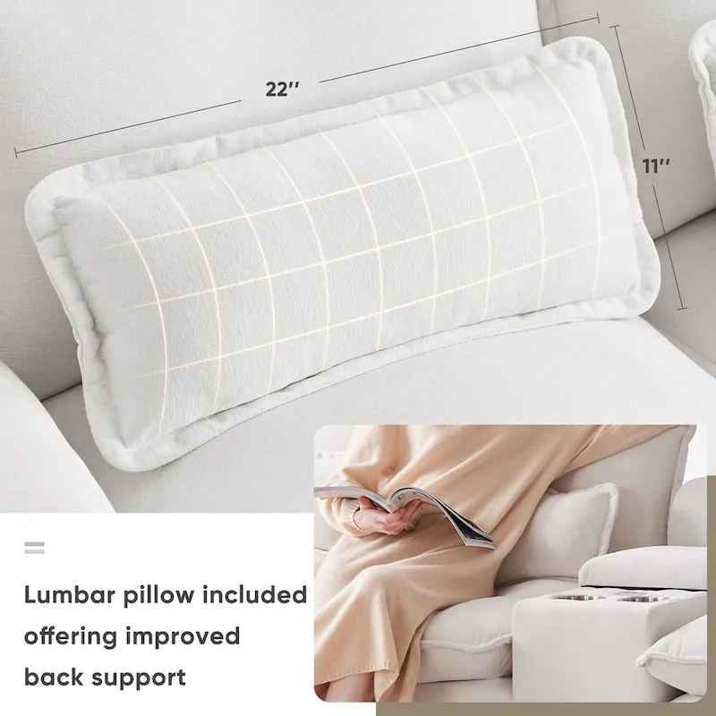 Modern U-shaped Cloud Sectional Couch, Convertible Sleeper Couch