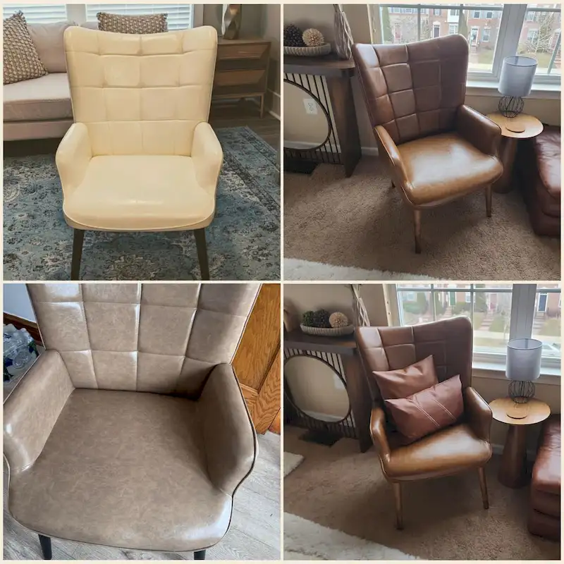 High-Back Tufted Accent Chair | Faux Leather Wingback | Solid Wood Frame | Ergonomic Armrests | 300 lbs Capacity | 37