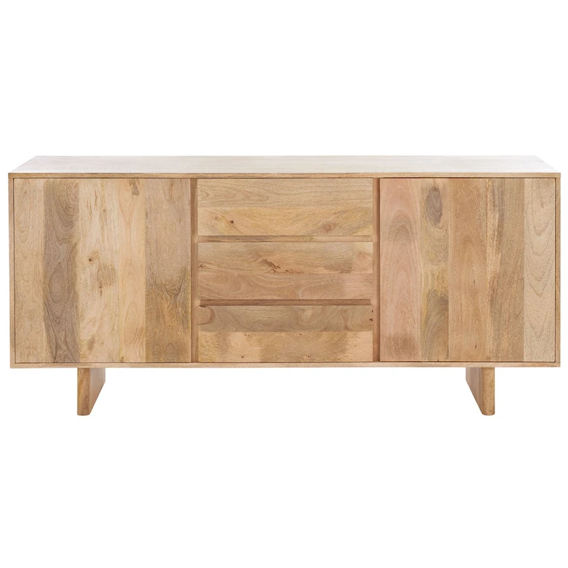 SAFAVIEH Couture Zhanat Natural Wood Sideboard - 63 W x 18 D x 29 H - 63Wx18Dx29H