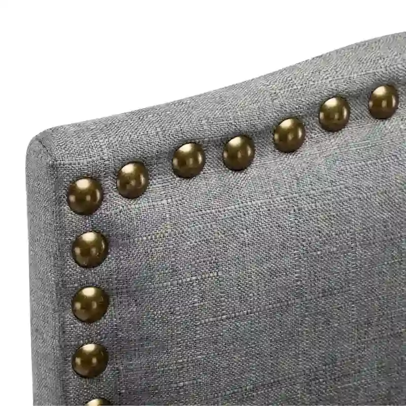 24 Inches Fabric Upholstered Nailhead Trim Counter Height Bar stools with Back Set of 2