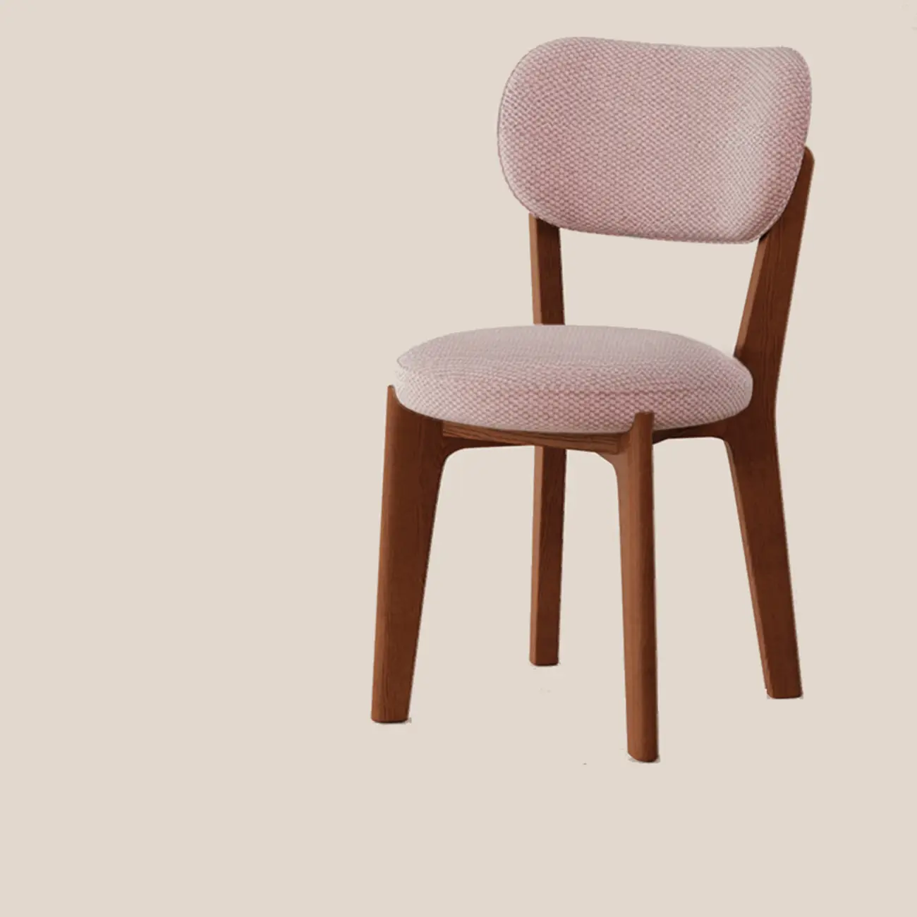Modern Upholstered Low Back Wooden Dining Chair