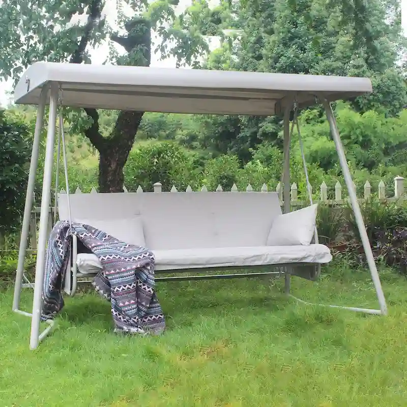 Outdoor Swing Bed with Canopy