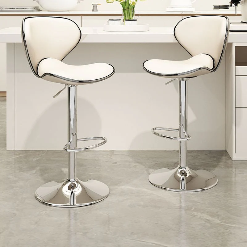 360° Swivel Faux Leather Bar Stools Adjustable Height Bucket Seat
