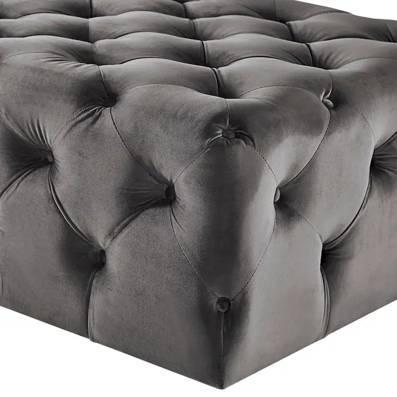 Rectangular Tufted Ottoman with Casters