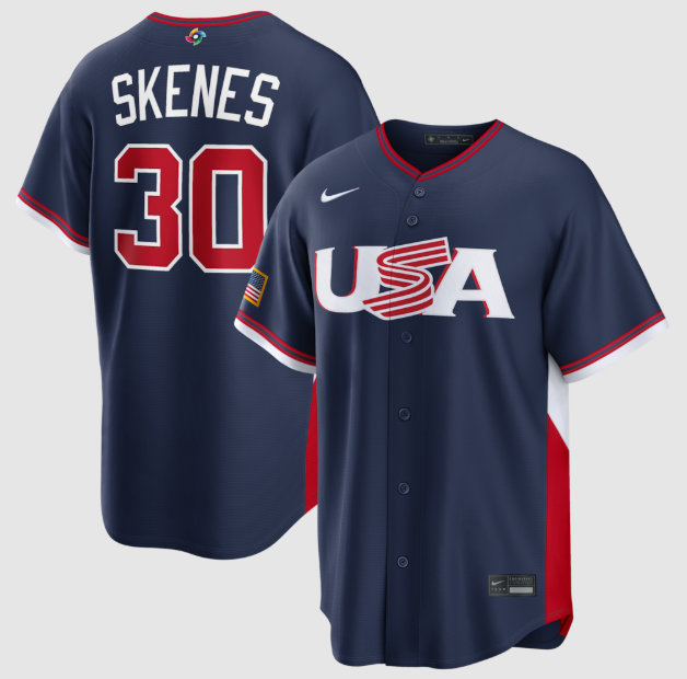USA Baseball Paul Skenes Navy 2026 World Baseball Classic Road Stadium Jersey