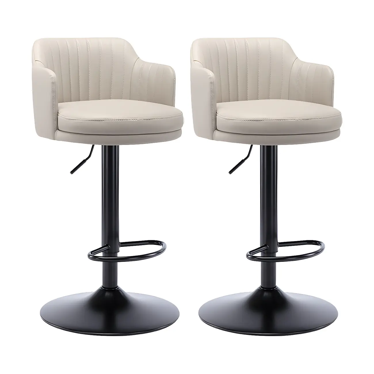 Modern Leather Armrests Swivel Adjustable Bar Stool