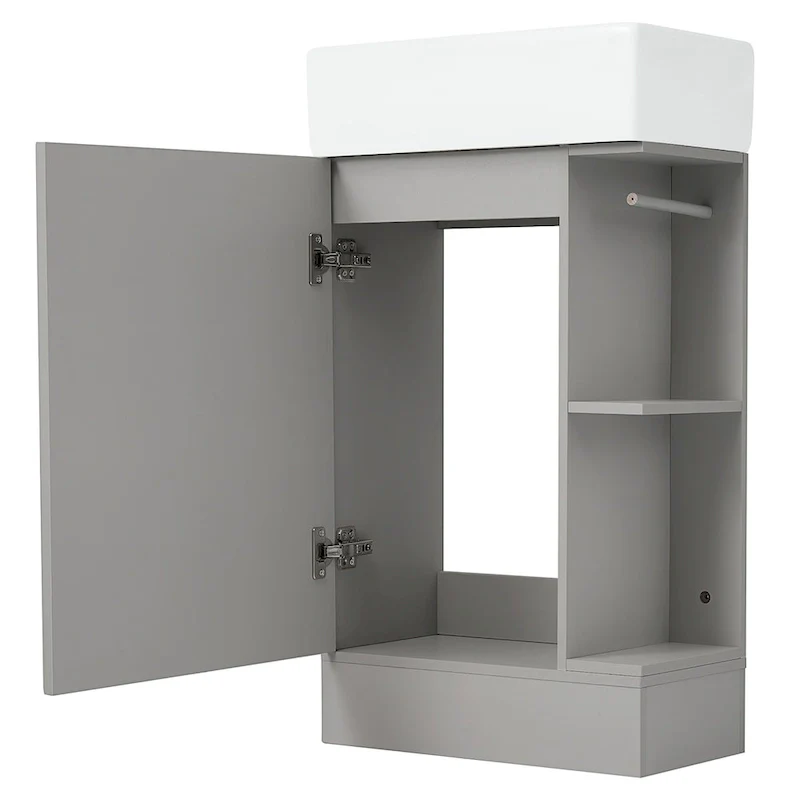 Bathroom Vanity Cabinet with Two-tier Shelf