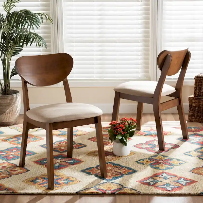 Damara Mid-Century Modern 2-Piece Dining Chair Set