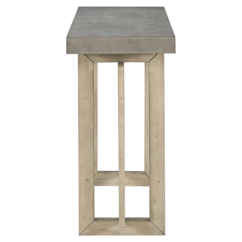 Console Table with Industrial-inspired Concrete Wood Top