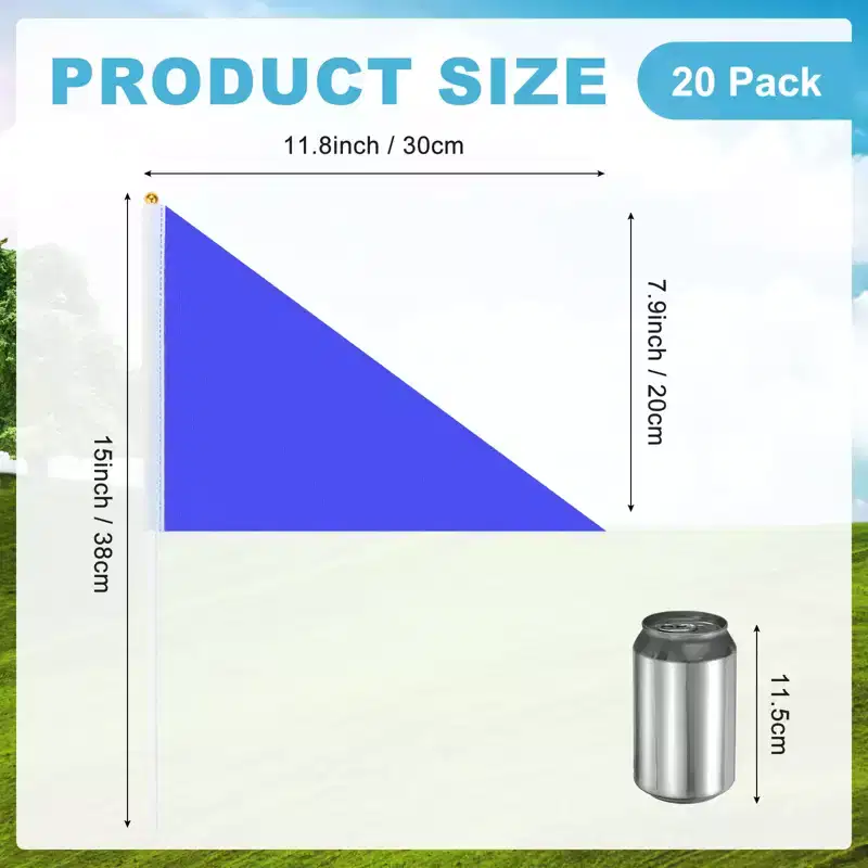 Unique Bargains Mini Sublimation Durable Polyester Hand Held Plain Flags