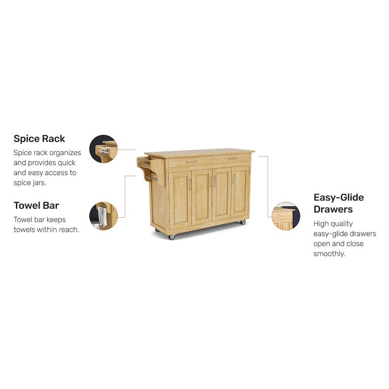 Create-a-Cart Brown Kitchen Cart