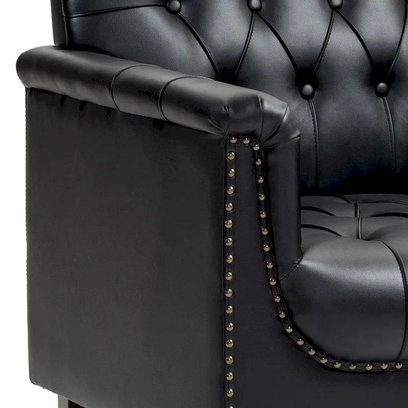 Modern Tufted Accent Armchair with Nailhead Trim Set of 2